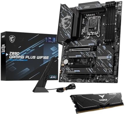 Z890 Gaming Plus WIFI6E - Placa Base ATX, Compatible con procesadores Intel Core Ultra (Serie 2), Memoria LGA 1851-DDR5 (hasta 9200 + MT/s OC), 1 PCIe 5.0 x 16, 1 M.2 Gen5, Wi-Fi+RAM DDR5 de Alta