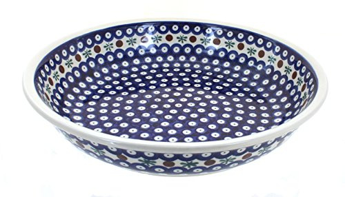Blue Rose Polish Pottery Nature Large Shallow Serving Bowl