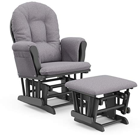 Storkcraft Premium Hoop Glider & Ottoman, Gray/Gray Swirl