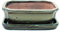 Bol à bonsaï avec sous-assiette Taille 2 - Oliv-Braun - Carré - Modèle G12 - L 15,5 cm - l 11,5 cm - H 4,5 cm