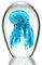 Art Glass Briefbeschwerer, Quallen Duo, 16,5 cm, Blau / Grün