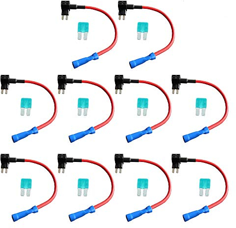 Mintice 10 Stück MICRO2 ATR Kfz Auto Flachsicherungsadapter Sicherungshalter für Spannungsabgriff Flachsicherungen