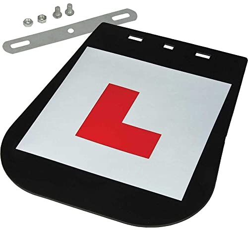 Motorcycle Motorbike Scooter Quad Learner L-Plate Mudflap Mud Guard & Fixing Kit