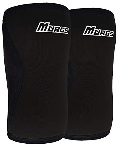 Murgs Rodilleras Par 7mm, Rodilleras para Crossfit, levantamiento de pesas, sentadillas, levantamiento de pesas, rodilleras para hombre/mujer Negro L