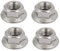sourcing map 4Stk. Links Hand Flanschmuttern 304 Edelstahl Metrische Gewinde M10x1,5mm de