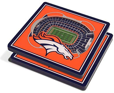 YouTheFan NFL Denver Broncos 3D Stadium Drink Coasters