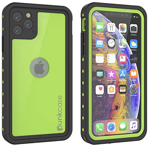 PunkCase iPhone 11 Pro Waterproof Case [StudStar Series] [Slim Fit] [IP68 Certified] [Shockproof][Dirtproof][Snowproof] 360 Full Body Armor Cover Compatible With Apple iPhone 11 Pro (5.8) [Green]