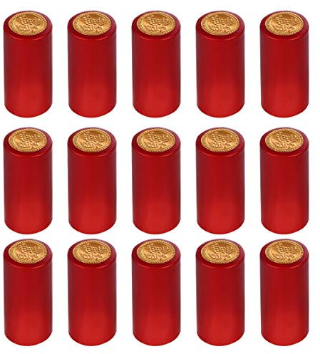 NUOBESTY 100pcs Heat Shrink Capsules Wine Bottle Shrink Caps Wine Shrink Wrap Wine Bottle Capsules Wine Bottle Tops Cover for Wine Cellars