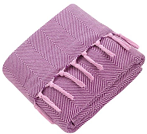 Mixibaby Tagesdecke Wohndecke Wendedecke Kuscheldecke Sofadecke Pink Fischgrätendesign