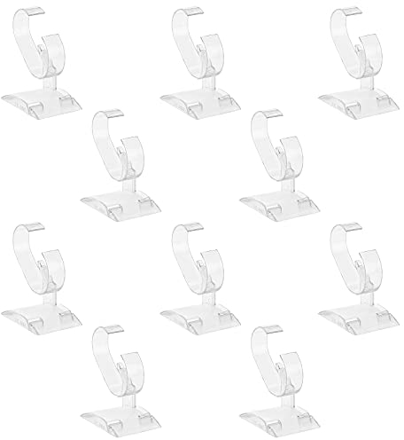 SUPERFINDINGS 10 Packung Klarer Uhrenständer C Typ Uhrenarmband Display Gestellhalter Ständer Klarer Acryl Uhren Displayhalter Für Theken Oder Vitrinengebrauch