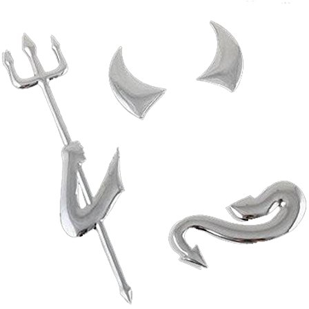 Liseng 3D Chrom Silber Auto Aufkleber Devil Emblem