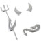 Liseng 3D Chrom Silber Auto Aufkleber Devil Emblem