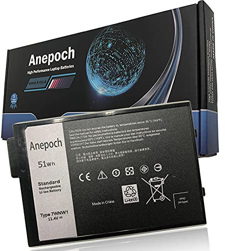 Anepoch 7WNW1 Batterie de rechange pour ordinateur portable Dell Latitude 7424 5424 5420 Rugged Extreme Series Notebook DMF8C 0DMF8C 11,4 V 51 Wh 4342 mAh 3 cellules
