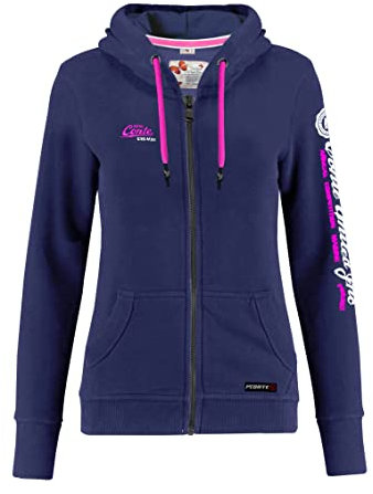 M.Conte Sweat à capuche pour femme Noir/rose Avec capuche, bleu marine, L