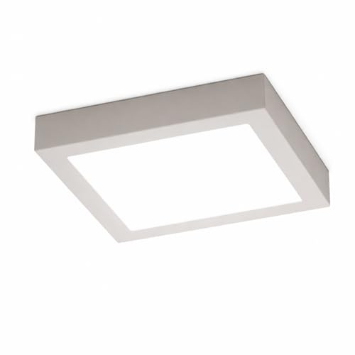 Braytron LED Aufbau Deckenleuchte eckig 18W 1760lm Neutralweiß 4000K – LED Deckenlampe IP20, 230V, 120° Abstrahlwinkel, 227x227x33mm für Innenräume