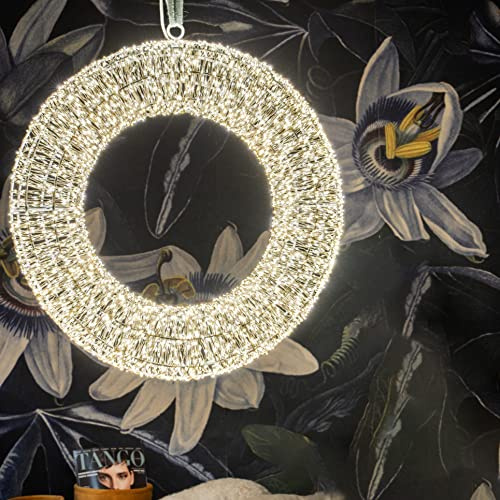 hellum LED Lichterkranz mit Timer, mit Tauperlen Lichterkette Innen und außen, 5800 warmweiße LEDs, ø 60cm, Außen-Transformator Zuleitung 5m, Weihnachtsdeko, Hochzeitdeko, Gartendeko, 578768