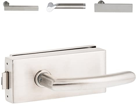 ck-türbeschläge Glastürschloss Q UV (unverschließbar) Edelstahl matt, mit vielen Drückern zur Auswahl (Hope), V2a Edelstahl Matt Geb.