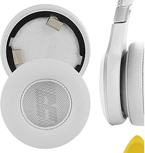 Geekria QuickFit Ersatz-Ohrpolster aus Proteinleder für JBL Live 460NC kabellose On-Ear-Kopfhörer mit Geräuschunterdrückung, Ohrpolster, Headset-Ohrpolster, Reparaturteile (weiß)