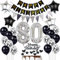 Luftballon 80. Geburtstag Dekoration Schwarz Silber Tortendeko Geburtstag 80 Jahre Mann kuchen deko