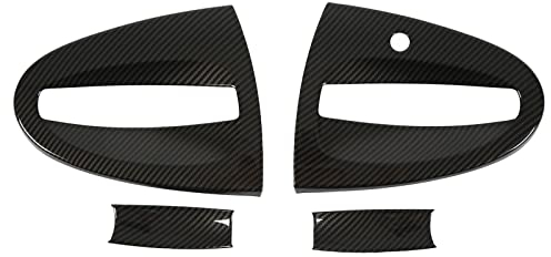 EVGATSAUTO Außentürgriff-Schalenabdeckung, 4 Stück Carbon-Faser-Stil, Auto-Außentürgriff, Schalenabdeckung, Verkleidungsschutz, Außentür, Dekoration, Rahmen, Ersatz für Smart Fortwo W451 2009 Bis 2015