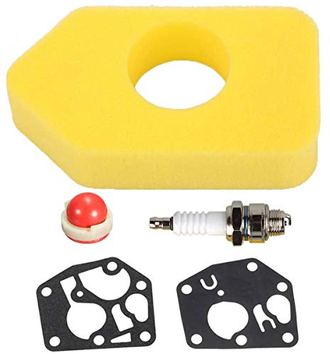 ZAMDOE Rasenmäher Ersatzteile, Luftfilter 698369 4216 mit 495770 Vergaser Membran Dichtung, 795083 Primerpumpe, 694394 Zündkerze für Briggs & Stratton 3,5–4,5 HP Classic Sprint Quattro-Motor