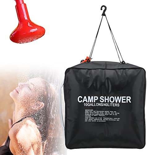 Sac de Douche Solaire,Sac de Douche de Camping 40L avec Tuyau de Douche,Sac de Douche Solaire Camping Portable chauffé à l'énergie Solaire,Température 45 °C,pour Le Camping,l'alpinisme,la Randonn