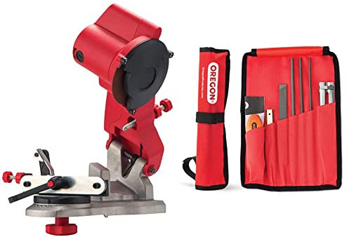 Oregon Professional Chainsaw Sharpening Device & Universal Chainsaw Field Sharpening Kit, Chainsaw Chain Sharpener with 5/32-Inch (4 mm), 3/16-Inch (4.8 mm), Filing Guide & Pouch (617067)