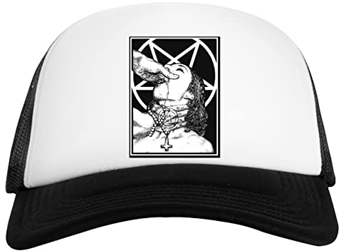 Satanic Nun Weiß Schwarz Unisex Baseball Cap White Black