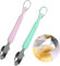 2PCS Cuillere Bebe, Witbicg Cuillere Bebe Silicone 1er Age Sans Bpa Nourriture Complémentaire Gratter Des Fruits s'Adapte à La Bouche De Bébé (Bleu Rose)