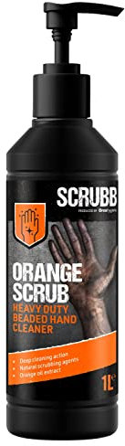 SCRUBB Orange Scrub Heavy Duty Beaded Hand Cleaner, Deep Cleaning Action with Scrubbing Agents, 1L Pump Top