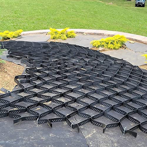 Pealihuy Kies-Stabilisator-Gitter-Kies-/Gras-Gitter-Pflaster-Bodenmatte Für Gewächshaus, Terrasse, Rasen, Schuppen, Hang, Einfahrten, Parkplätze, Garten,3mX7m (10ftX23ft)