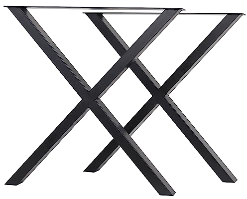 MetaloPro 2 Stück Tischbeine-Metall Schwarz 72cm I Tischkufen Esstisch-Beine Schwerlast Tisch-Gestell Tisch-Untergestell Möbelfüße Tischfüße, Couchtisch Esstisch Wohnzimmertisch Schreibtisch