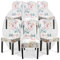 OSVAW Stuhlhussen für Esszimmerstühle, 2/4/6 Stück, für Küchenstuhl, Parsons, Stuhlhussen, abnehmbar, waschbar (6, Beige Floral-Bin)