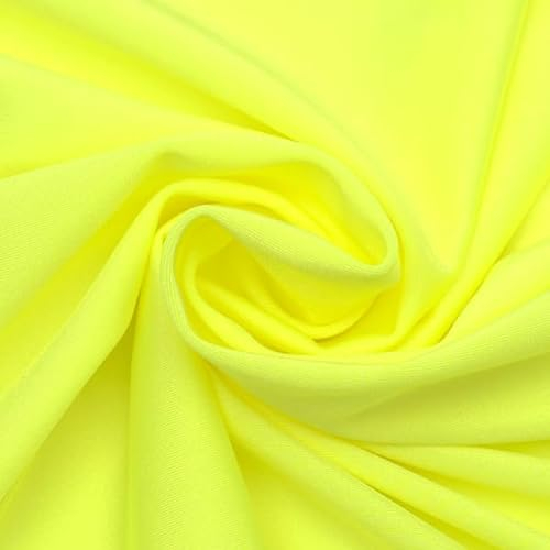 STOFFKONTOR Bi-Stretch Jersey Badeanzug Stoff - Meterware, Farbe Neon-Gelb - zum Nähen von Bekleidung, Bespannung von Boxen UVM.