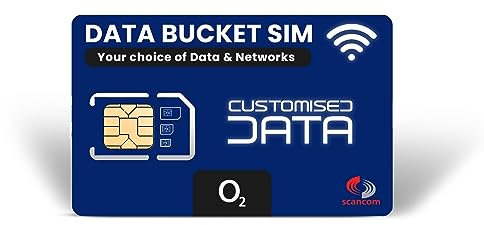 Scancom Erstellen Sie Ihre eigene SIM-Karte mit Daten - wählen Sie die Dateneimer-Kombination zwischen EE, Three, O2 und Vodafone (O2, 100GB)