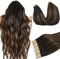 DOORES Haare Extension Bondings Haare Extension, Balayage Dunkel Braun to Chestnut Braun 60cm (24zoll) 50g 20pcs, Skin Weft Tape Extensions Skin Weft Remy Hair Tape