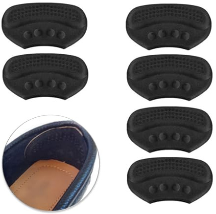 VivoFoot 6 PCs Anti-Slip Heel Grips, Thick Liners & Fillers for Half-Size Too Big or Loose Shoes, Heel Cushion Inserts, Heel Pads to Prevent Heel Slipping Out, Rubbing and Blisters (Black,6mm)