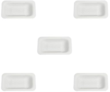 Lot de 5 passoires rétractables extensibles en plastique pour évier de cuisine Blanc