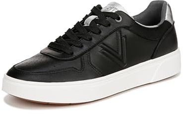 Vionic Women's Laceup Trainers Kimmie Court Shoes with Arch Support Wide Fit Black Silver
