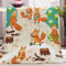 Sofadecke Kuscheldecke Cartoon-Fuchs Fleecedecke Warm Flanell Sofaüberwurf Decke, Sofa üBerwurfdecke Couchdecke, 130x150 cm Flauschige Wohndecke für Couch