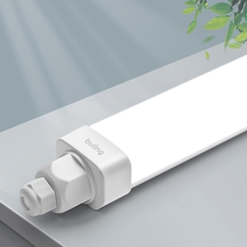 Feuchtraumleuchte Led 60cm, Buling 18W 1800LM 4000K LED Wannenleuchte, Verknüpfbar Led Kellerleuchte, Wasserfest IP65 Werkstattlampe Feuchtraum Deckenleuchte Röhre für Garage Büro Bad Warenhaus Keller