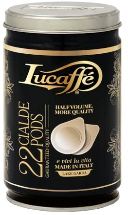 Lucaffè, Caffè 100% Arabica, 25 Cialde, aderente allo Standard ESE, 44mm Compostabili In Barattoli d’Acciaio (1)
