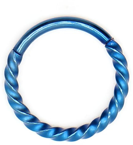 Decentraland 1 STÜCK 16G Blau Durchmesser 8mm Modischer Helix Twist Edelstahl-Ohrring Knorpel Nase Septum Spiralring Orbital-Hoop-Piercing-Schmuck