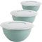 SUSTANIA Schüssel mit Deckel 5l 3er Set - Vielseitige Salatschüssel und Rührschüssel, BPA-freies PP, Trendfarbe: Grün, Ã˜ 28 cm, EU-Fertigung