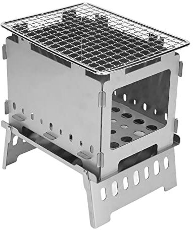 WGFOIP Holzofen, Hochtemperaturbeständiger Klappbarer Holzofen aus Edelstahl, Rostfrei und Winddicht für den Außenbereich
