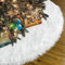 Gonna per Albero di Natale, 90cm Bianca Finta Pelliccia Tappeto Gonne per Alberi di Natale per Sotto Albero di Natale Decorazione Natalizia