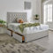 Hf4you Luxury Divan Bed Set in Plush with Chesterfield Bumper Headboard and Memory Sprung Mattress (Silver, 4ft, 2 Drawers Same Side)