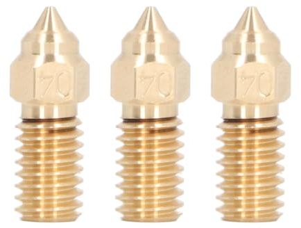 Telituny 3D Drucker Düsen, 3 Stück M6 Volcano Nozzle aus Hochwertigem Messingmaterial, Ersatzteile für Druckerdüsen, Abriebfest, Trichterform, für Elegoo Neptunes 4 Neptunes 4Pro