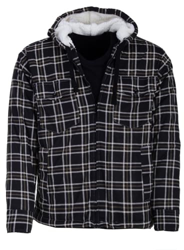 Henry Terre Herren Thermohemd Kapuze Arbeitsjacke Thermojacke Hoody kariert Größe M-3XL