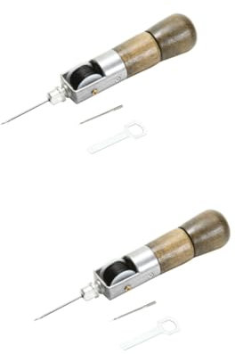 COHEALI 3 Piezas máquina de coser de cuero portable sewing machine handmade material de costura agujas para coser marroquinería artesanía en cuero herramienta artesanal de cuero De madera